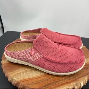 Orthotic Memory Foam Suede Mule Siesta Burst pink faded rose Sz 9 D